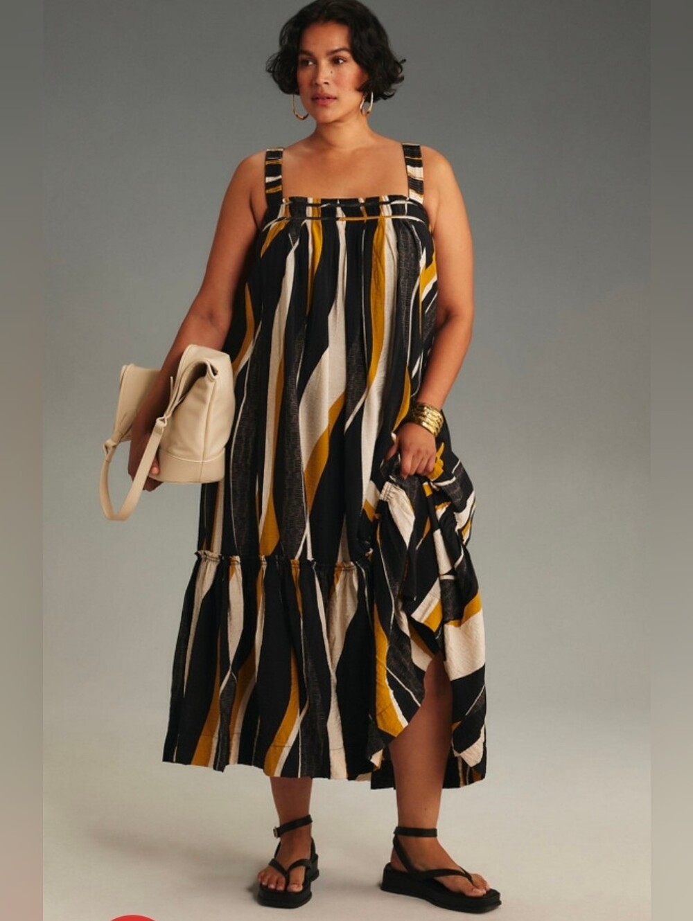 Anthropologie Square-Neck Waistless Midi Dress 2x